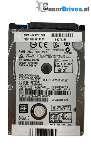 Hitachi HTS725032A7E630 - 320 GB - SATA - PCB 220 0A90351 01*