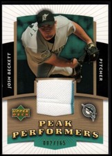 2004 Upper Deck Peak Performers Jersey Gold #BE Josh Beckett Jersey /165