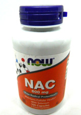 NOW FOODS NAC 600 mg 100 Veg Capsules EXP 9/2...