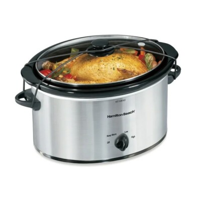 Hamilton Beach Portable 6 Qt Slow Cooker, Removable Crock - Silver