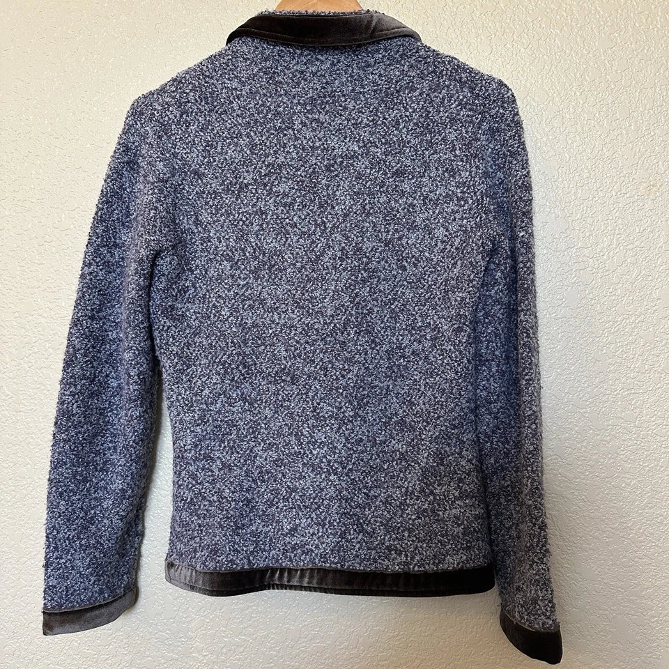 Blazer para mujer HWR Anthropologie talla pequeña púrpura negro ribete carrera boho chaqueta Foto 3 de 4