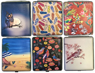 Eclipse Fun Design Beach Bird Leatherette Crushproof Metal Cigarette Case, Kings