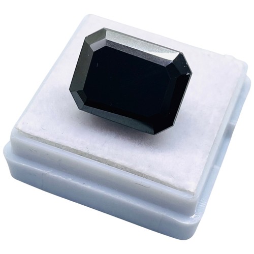 Moissanite Nera 14,20 Cts 15x11,5mm Taglio Ottagonale Pietra Preziosa Sciolta Alta Qualità - Foto 7 di 11