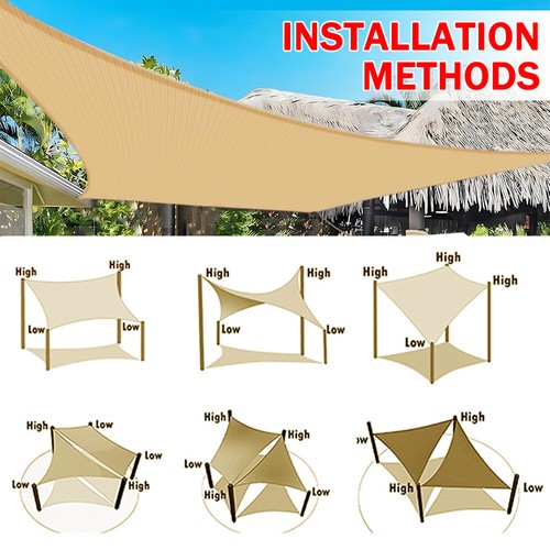 Waterproof Sun Shade Sail Outdoor Patio Awning Backyard Canopy UV Block Shelter - Picture 8 of 11
