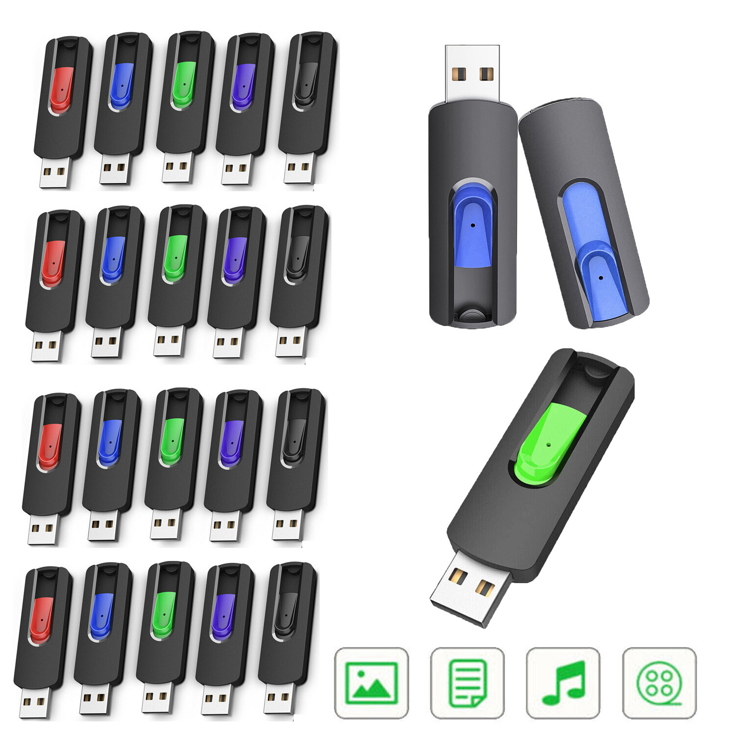 USB Flash Drive Memory Stick 1GB 2GB 4GB 8GB 16GB 32GB 64GB 128GB Lot Pack-image
