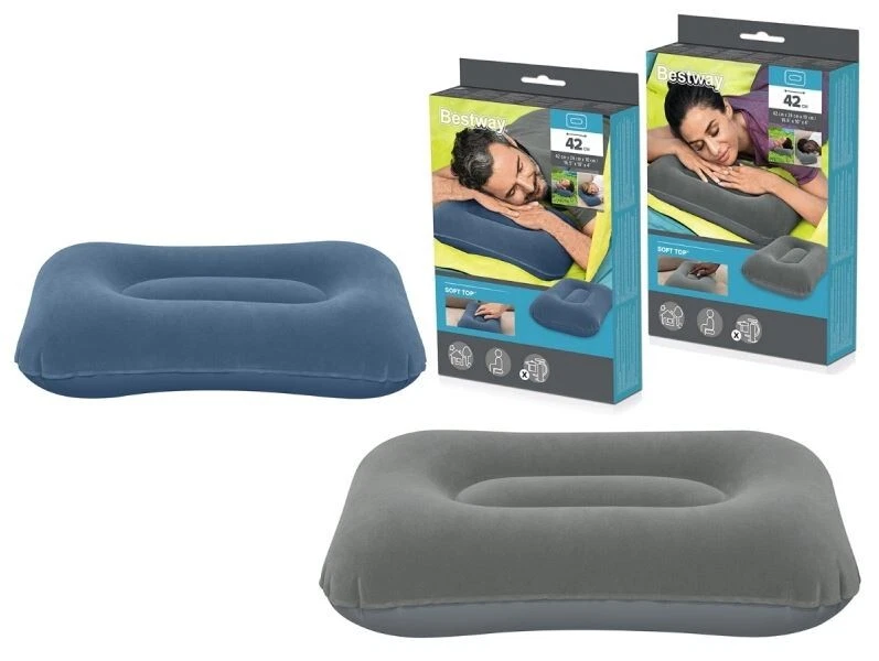 Bestway Cuscino Gonfiabile 42x26x10 Blu o Grigio (1 Cuscino) 33268 Campeggio