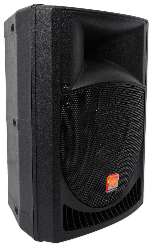 Pair Rockville Power Gig RPG8 8" Powered Active 800 Watt 2-Way DJ PA Speakers - Image 3 of 4