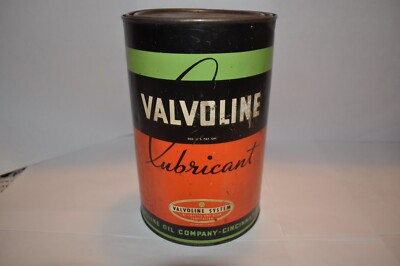 Early Valvoline Lubricant 5 lb Grease Can - Orange, Black & Green - Hard To Find