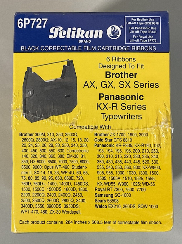 Pelikan Brand 6 Ribbons for Brother AX, GX, SX & Panasonic