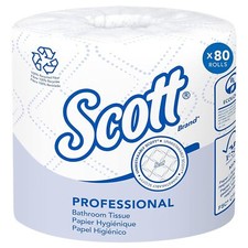 80 Rolls Scott Professional 100 Recycled Fiber Standard Roll Bulk Toilet Paper