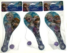 Disney Frozen Paddle Ball Lot 3 Anna Elsa Snowflakes Gift Girls Party Favor Toy