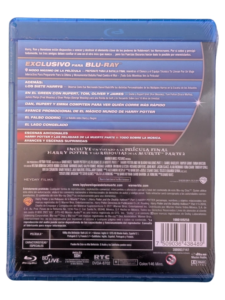 Harry Potter y las Reliquias de la Muerte - Parte 1 (Blu-ray, 2010, 2-Disc Set) - Image 2 of 2