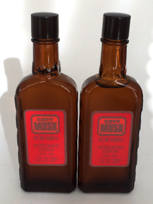 Vintage Coty Musk for Men After Shave Lotion  .9 fl oz Splash / Dab-on -Lot of 2