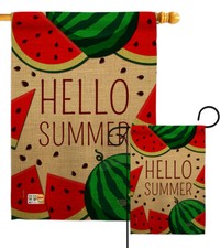 Watermelon Summer Garden Flag Fun In The Sun Decorative Gift Yard House Banner