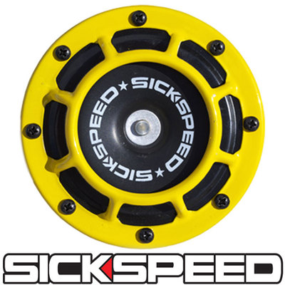 SICKSPEED YELLOW SUPER LOUD SINGLE ELECTRIC BLAST TONE HORN MOTORCYCLE 12V M7