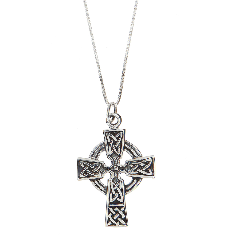 Sterling Silver Celtic Cross Pendant Necklace | eBay