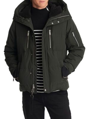 karl lagerfeld paris faux fur & down alternative coat