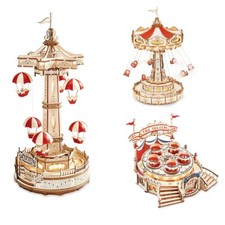 ROKR Magic Amusement Park Series Wooden 3D Mechanical Model Kit Puzzle DIY Toys
