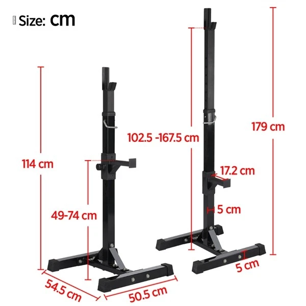 Squat Racks Barbell Rack Stand Adjustable Olympic Weight Bench Press Home Gym - Image 2 of 4