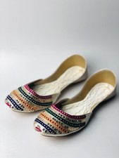 Punjabi jutti Indian khussa flat shoes Womens shoes mojari Sandal US Size 7