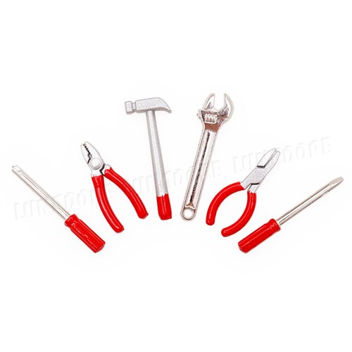 1:12TH Scale Toolbox Dolls House Miniature Hammer Wrench Metal Tools Accessories - Picture 6 of 10