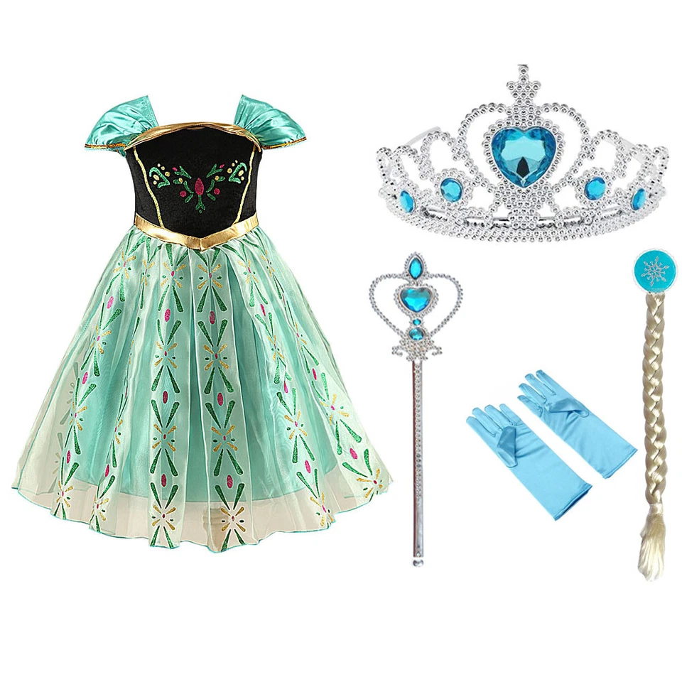 Costumes Girls Elsa Anna Princess Party Dress Frozen Fancy Cosplay Kids Clothes - Image 3 of 4