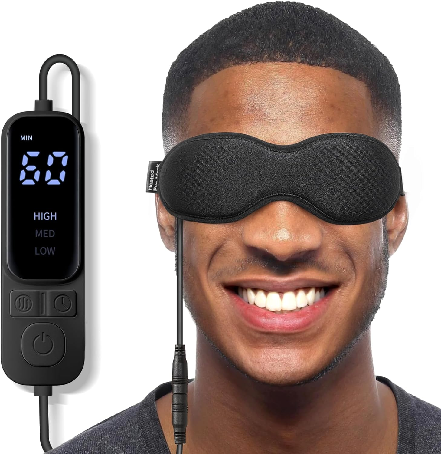 USB Heated Eye Mask with Electric Warming Pad & Storage Bag for Soothing Relief-image