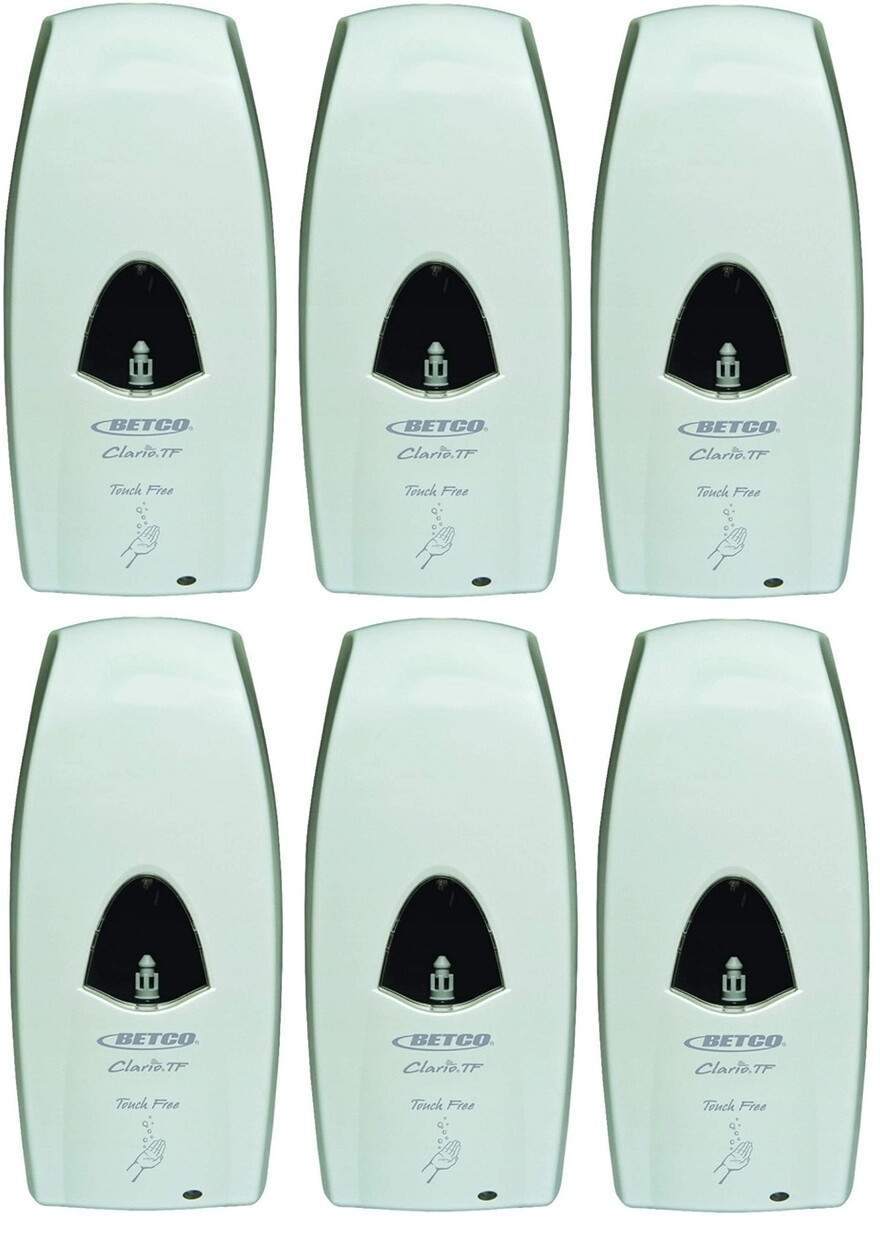 6 New White Betco Clario TF TouchFree Automatic Foaming Soap Dispenser