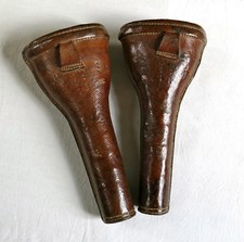 ETUI PISTOLET, paire d'étuis pistolets 17ème-18ème, fonte pistolet, ancien, RARE