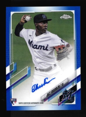 Jazz Chisholm 2021 Topps Chrome Blue Refractor Auto RA-JCH 103/150