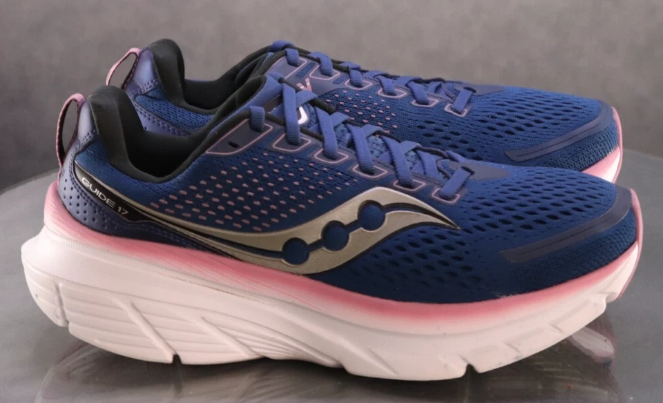 Saucony Guide 17 Women's Running Shoes Size 9.5 Navy Blue Orchid Pink - Image 4 of 4