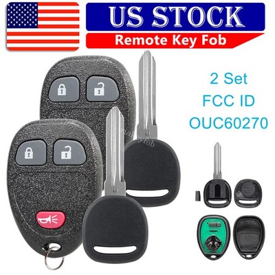 2 Remote Fob + Ignition Chip Key for Chevrolet Captiva Sport 2012 2013 2014 2015