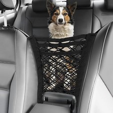 3-Layer Car Mesh Organizer, Kid Dog Pet Net Barrier between Front Seats, Elastic