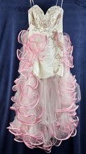 Mac Duggal Prom dress size 10 quinceanera wedding sweet 16 rhinestone pink 6357m
