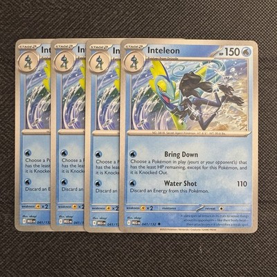 4x Inteleon | Mega Evolution | 041/132 NM | Uncommon | Pokemon TCG Playset