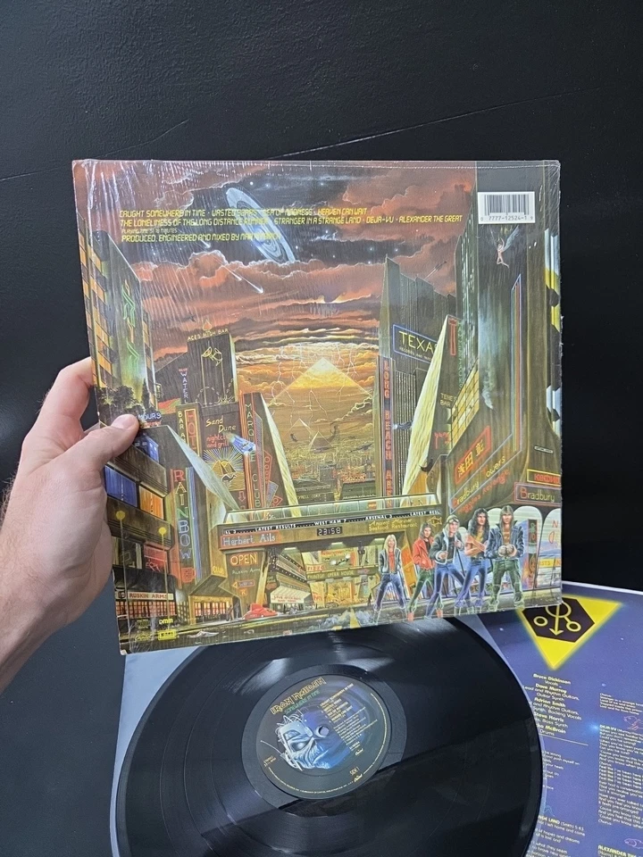Iron Maidem Somewhere In Time Lp Vinyl 1st 'Sterling' Press Shrink/Insert NM- Foto 3 de 4