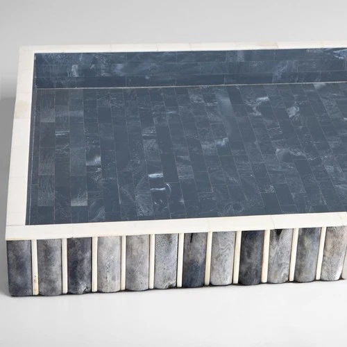 Cyan Design 11836 Lapis Blue and White Tray, Large - Picture 2 of 5