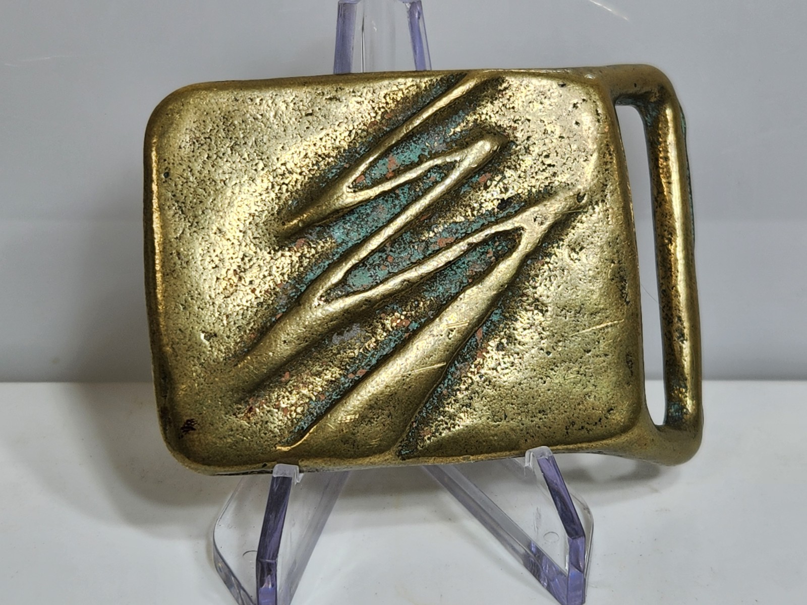 Solid Brass Trinity Buckle Co. Rare Lightning Bol… - image 1