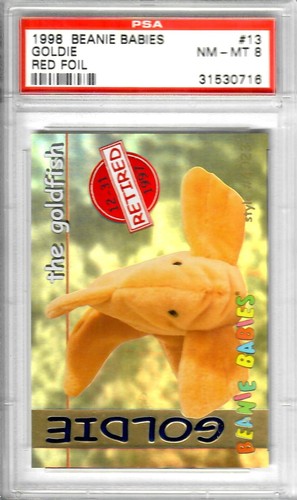 1998 Beanie Babies Goldie Red Foil #13 PSA 8 The Goldfish
