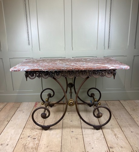 STUNNING ANTIQUE FRENCH PATISSERIE CONSOLE TABLE LATE 19TH CENTURY