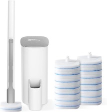 Oshang Disposable Toilet Brush Set with Holder, 14 Refills Deep Clean Bathroom