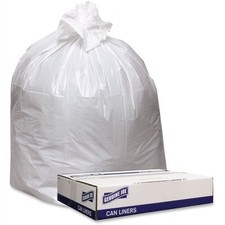 Extra Heavy-duty White Trash Can Liners 40" Width x 46" Length 100/Carton