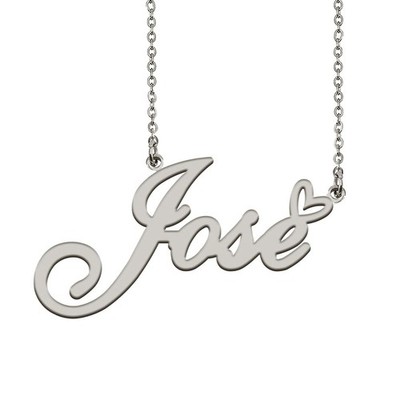 Initialen Namensketten Silber für Damen Jose Halskette Herz Anhänger Schmuck für