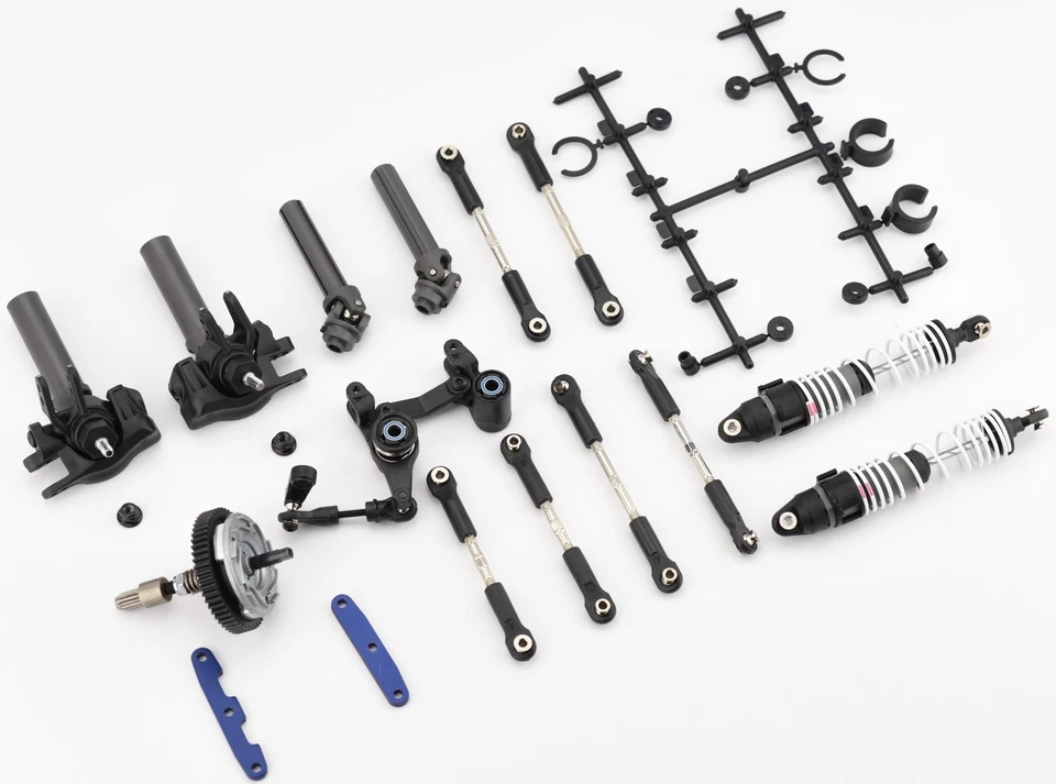 Fits Traxxas RUSTLER 4x4 VXL Front DRIVESHAFTS, Bellcrank Links Shocks Clutch - Image 3 of 4