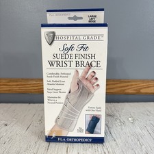 FLA Soft Fit Suede Finish Wrist Brace Beige Left Hand Large Carpal Tunnel Syndr
