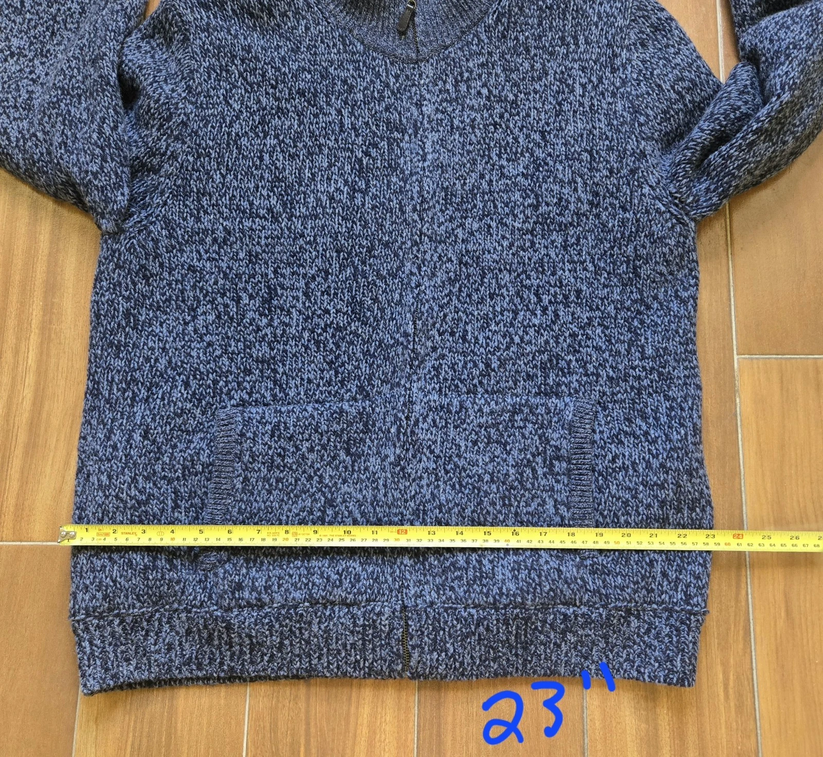 L.L. Bean Classic Lambswool Sweater Full-Zip Flannel-Lined Men's XL Carbon Navy image 11