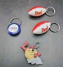 Key Chain Lot Of 4 Bud UsAir Taz Vintage