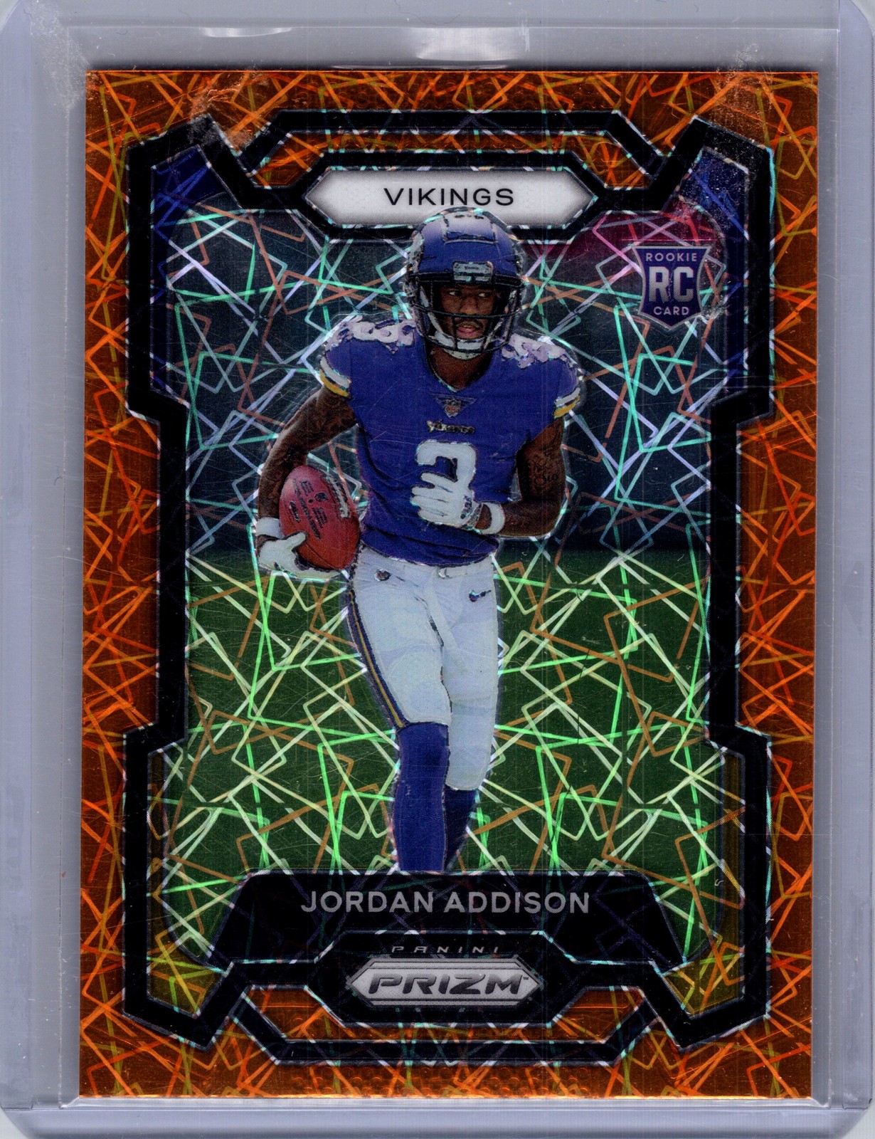 Jordan Addison 2023 Panini Prizm #368 Lazer Rookie