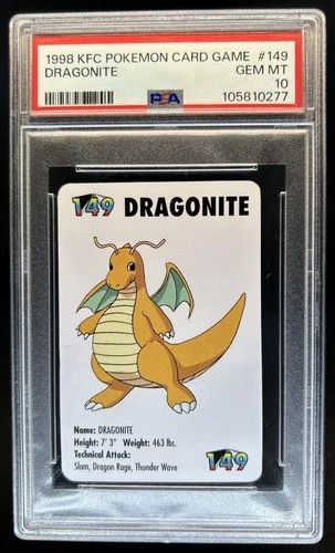 1998 KFC Pokemon Card Game Dragonite #149 PSA 10 GEM MINT Gem Mint