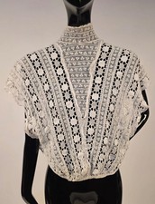 EARLY EDWARDIAN MIXED LACE INSERT BLOUSE W HIGH COLLAR